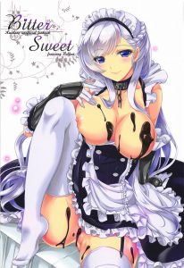 【エロ同人誌 アズレン】ベルファストのおっぱいにドロドロとした黒い液体が。むむ！？これは…チョコレート？ どうやらバレンタインに備えた特訓？らしいですｗ